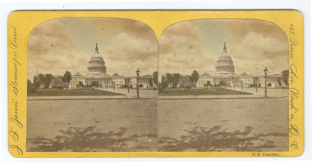G1680~ WASHINGTON DC – U. S. Capitol Tinted c.1870s Stereoview – Jarvis