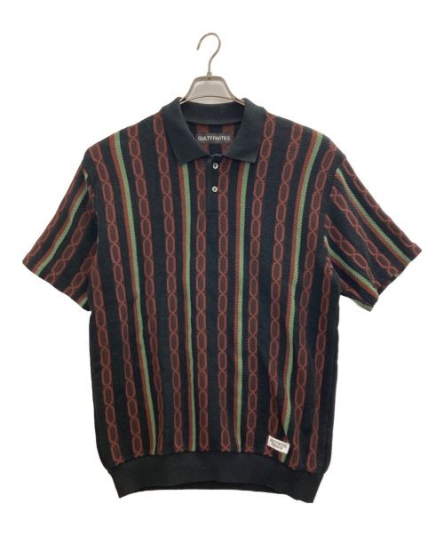 Wacko Maria 24SS Striped Jacquard Polo Shirt Summer Knit Size M