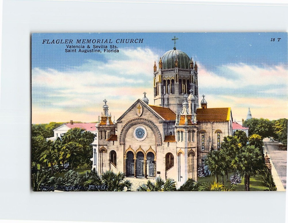 Postcard Flagler Memorial Presbyterian Church St. Augustine Florida USA