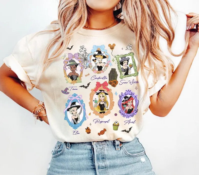 Disney Princess Coquette Bows Signs Halloween T-Shirt Unisex