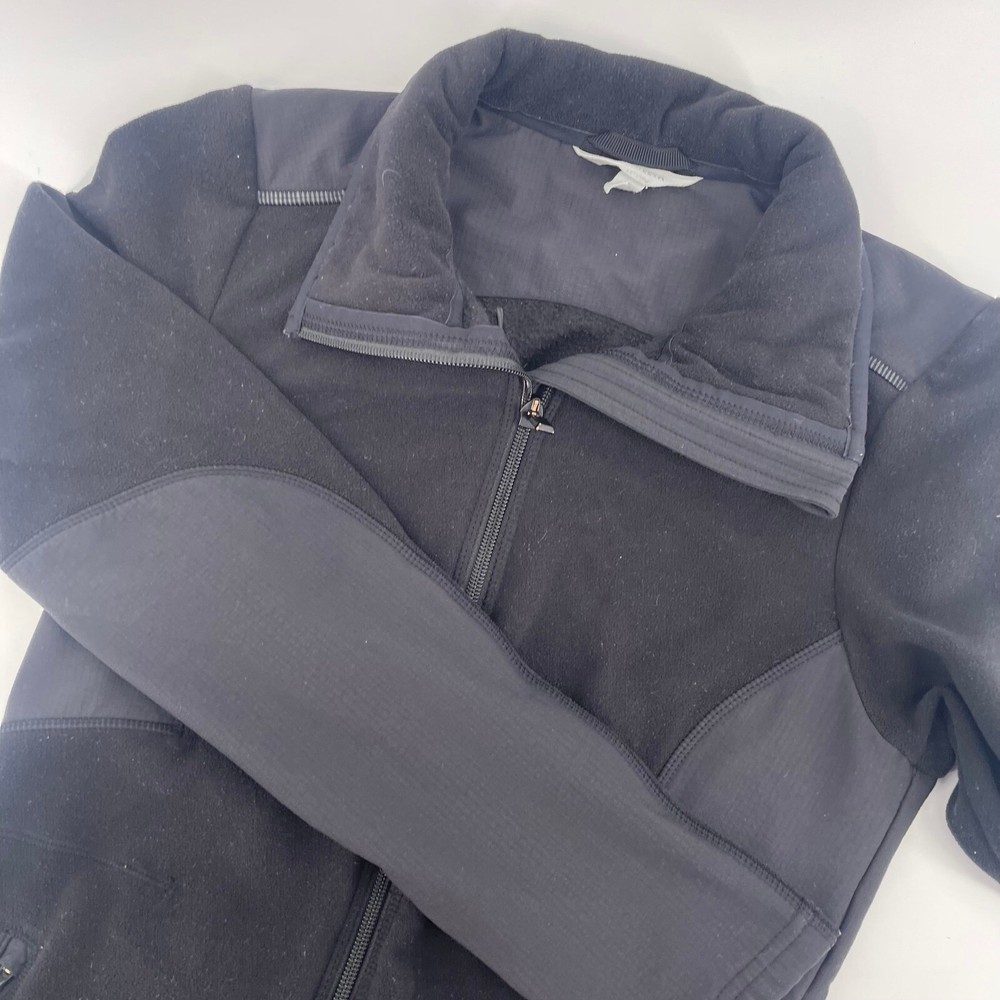 Athleta Fleece Jacket Full Zip Athletic Lightweight Black XS