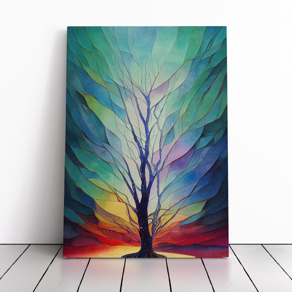 Sublime Tree No.2 Abstract Canvas Wall Art Print Framed Picture Dining Room