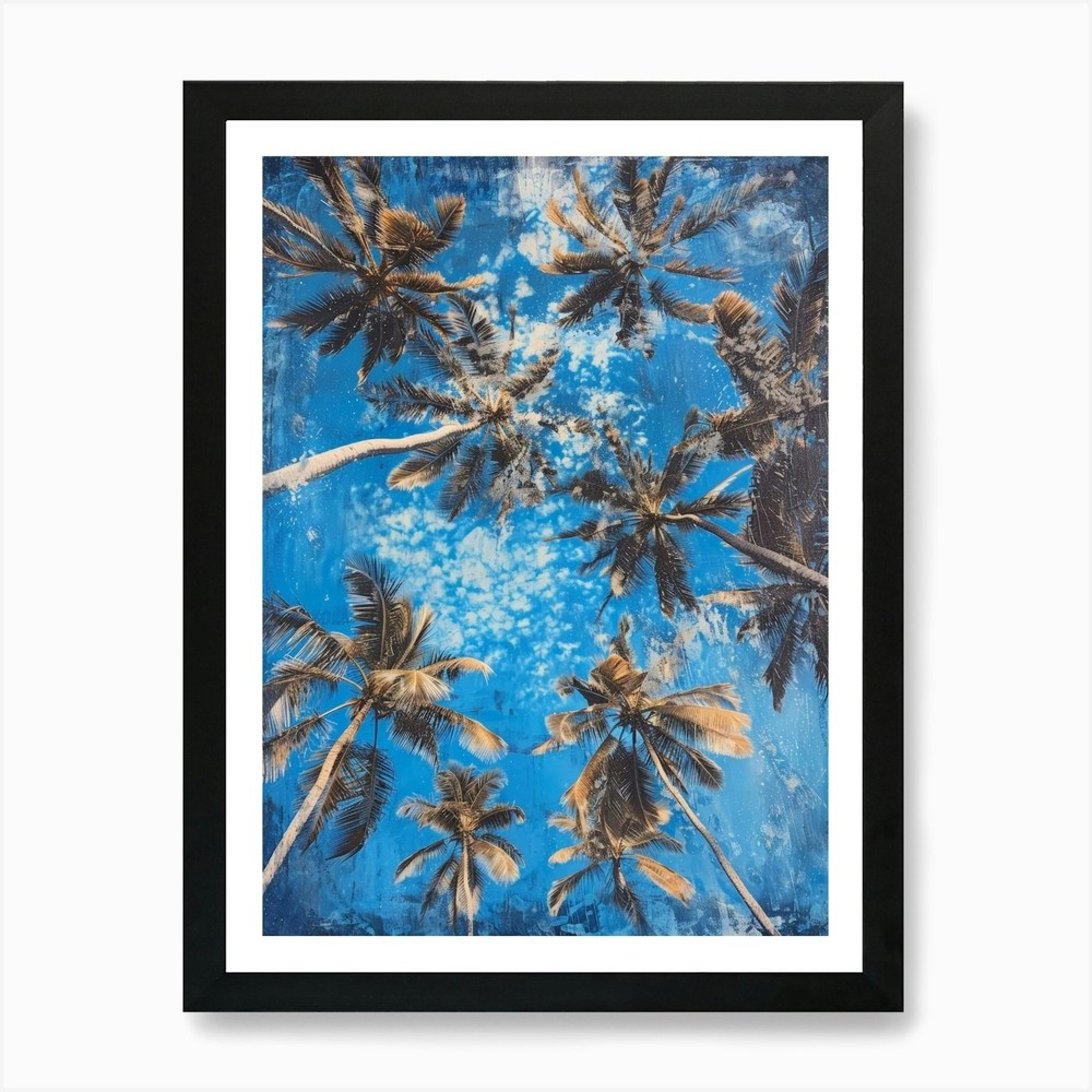 Palm Trees In The Sky 8 Framed Wall Art Canvas Print Poster  