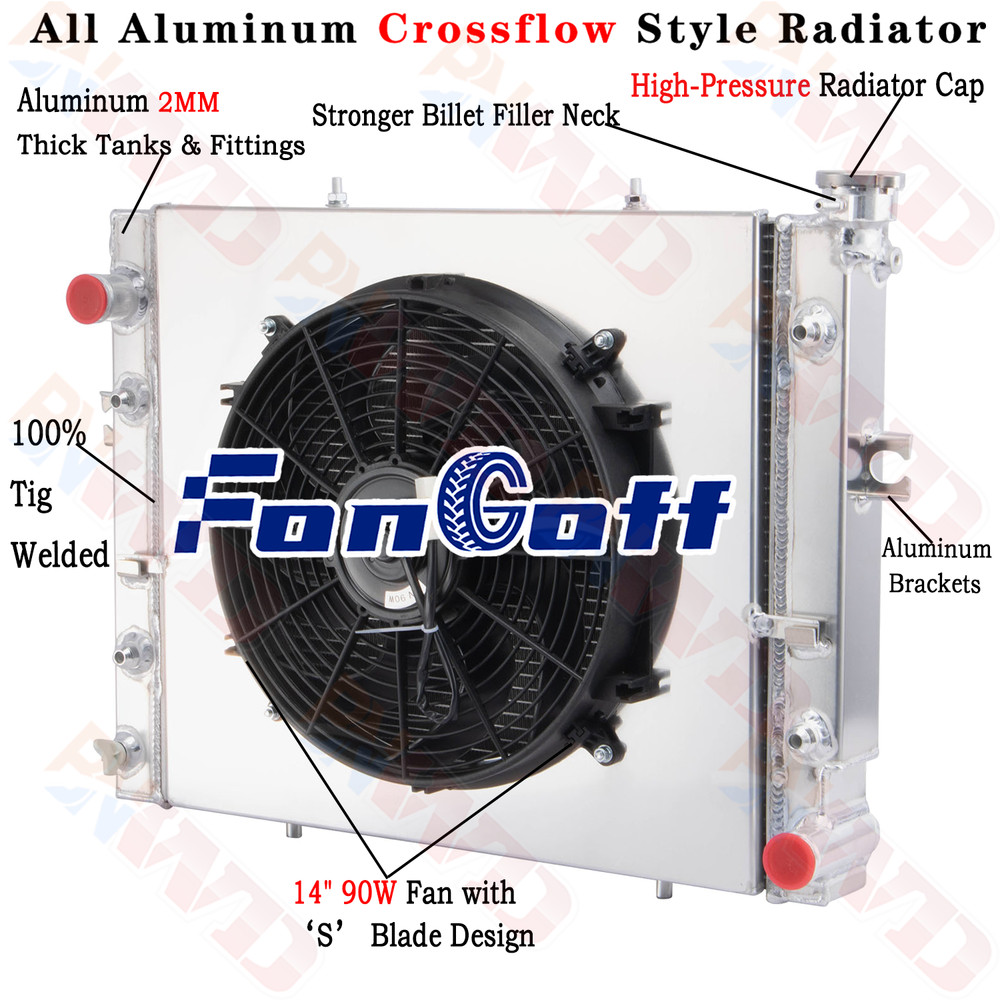 16410U335071 3 Row Radiator Shroud Fan For 1990-2011 1996 Toyota Forklift 4.3L