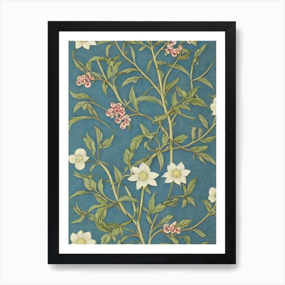 Vintage Dogwood Tree Botanical Art Framed Canvas Print Wall Decor