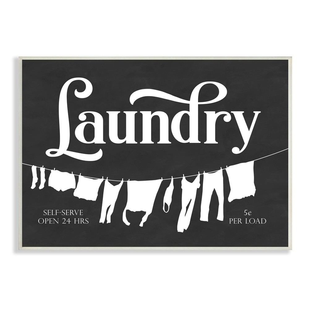 Stupell Laundry Self-Serve Phrase Vintage Hanging
