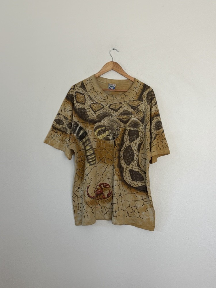 VTG 1996 Liquid Blue Rattlesnake AOP Shirt Used XL USA All Over Animal Print