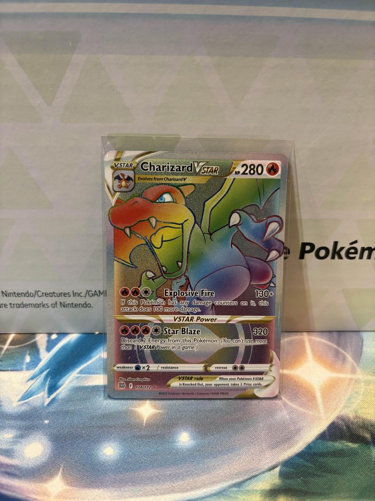 Pokemon TCG Charizard VSTAR 174/172 Brilliant Stars Rainbow Secret Rare NM/M