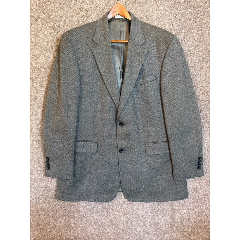 Meeting Street 44R Blazer Mens Herringbone Wool Sport Coat Jacket