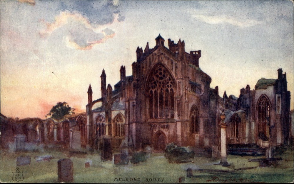 Melrose Abbey Melrose Scotland vintage postcard s779