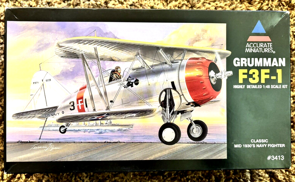 Accurate Miniatures Grumman F3F-1 Airplane Model Kit - Sealed Parts-image