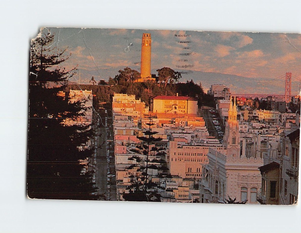 Postcard Historic Telegraph Hill and the Coit Tower San Francisco California USA