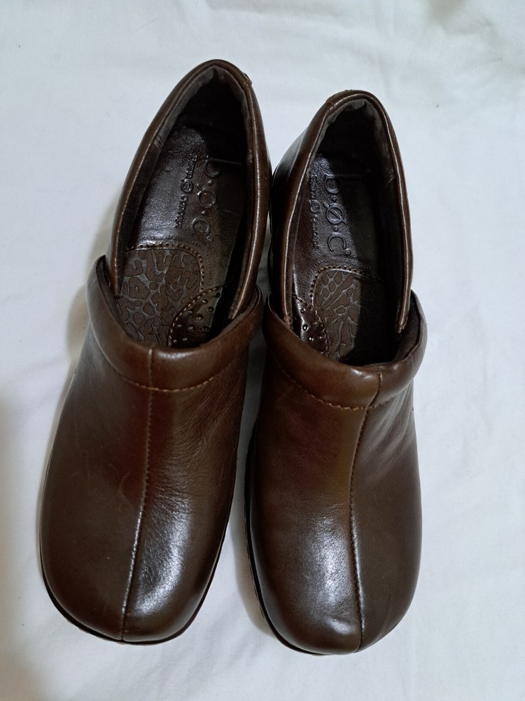 BØC BOC Born 7.5M Womens Clog Brown Leather Shoe BC6596   Excellent Condition