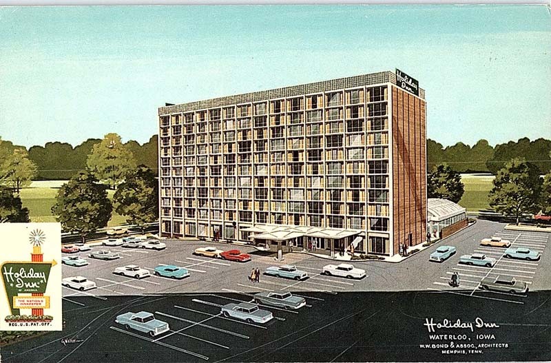 Postcard HOTEL SCENE Waterloo Iowa IA m/09 AJ0561