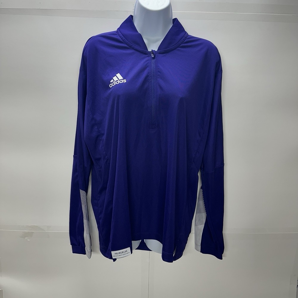 Adidas Women's Primeblue Half Zip Pullover Medium Purple Long Sleeve Top