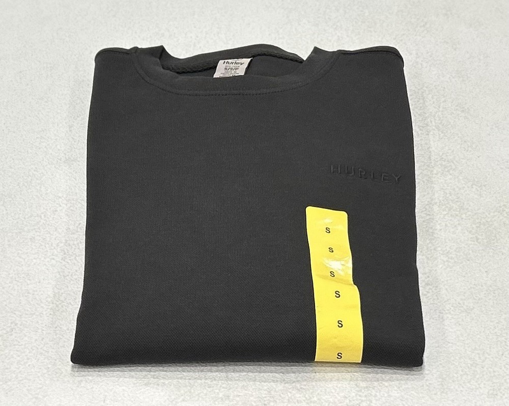 Hurley Men's Crew Neck Long Sleeve T-Shirt, Gray, Size S