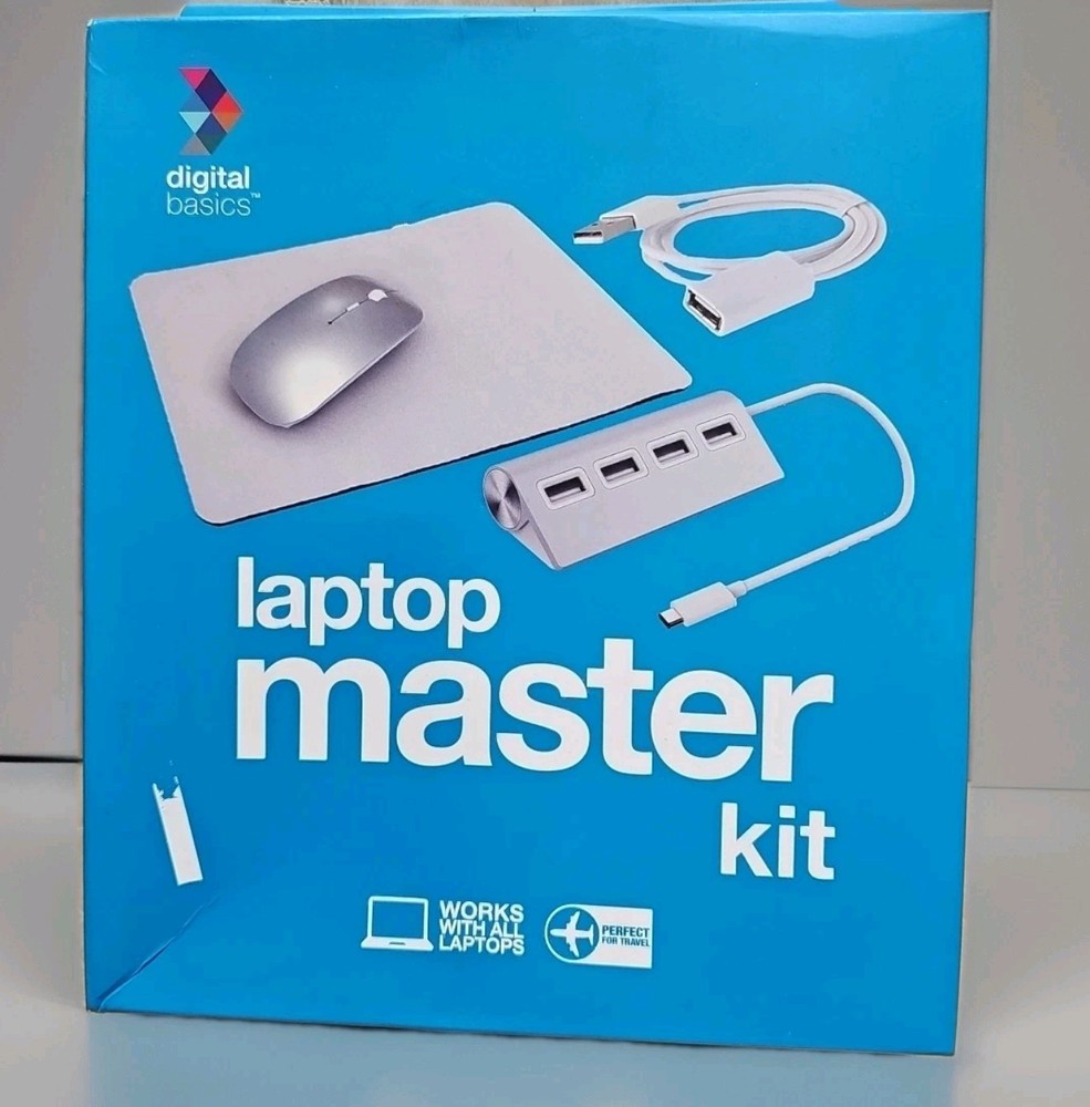 Universal Laptop Master Kit with Wireless Mouse and 4-Port USB Hub