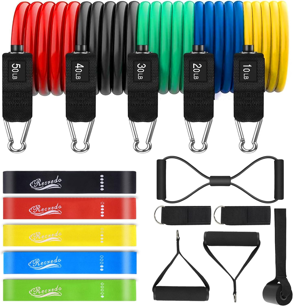 Resistance Bands Set 17Pcs, Resistance Band, Exercise Bands Fitness Workout with