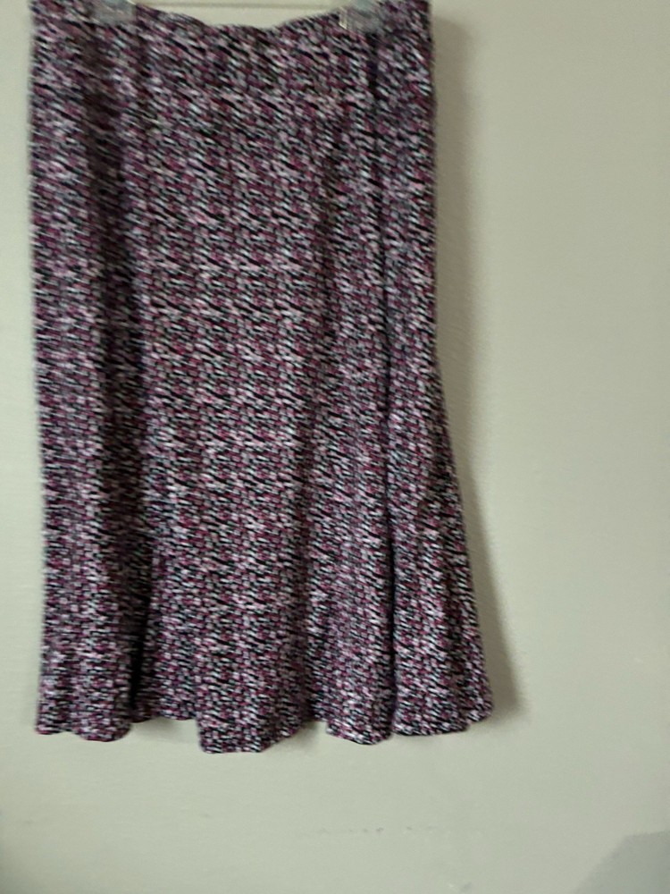 Multiples Women’s Black Midi Skirt With Dots Size 1x