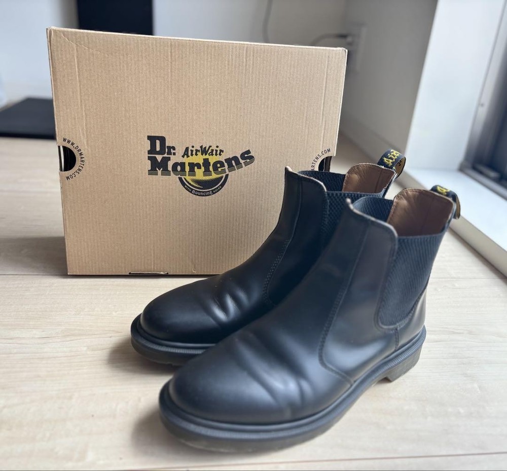 Dr Martens Black Leather Chelsea Boots UK9 28cm Preowned