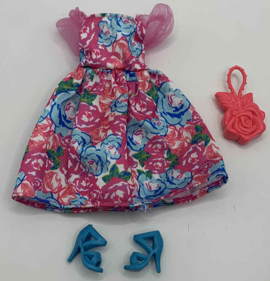Modern Barbie Doll Fashionistas Outfit Fashions Floral Rose Dress Clothes Shoes