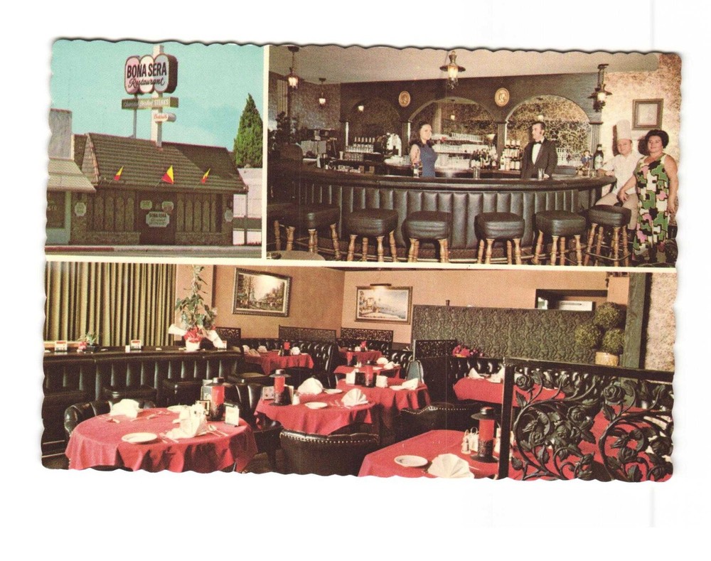 J Grossl's Restaurant Cocktail lounge Glendale CA VTG postcard UNP