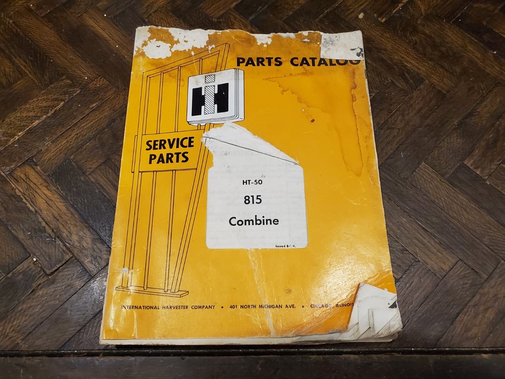 IH Parts Catalog Service Parts International Harvester HT-50   815 Combine