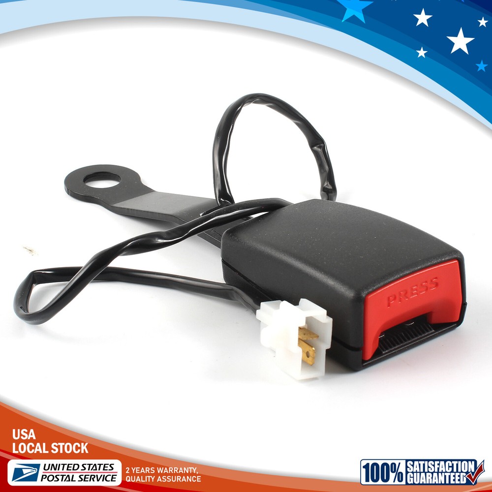 1x Car Passenger Front Seat Belt Buckle Socket Plug Connector w/ Warning Cable