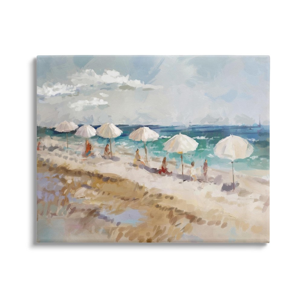 Abstract People Beach Umbrella Canvas Wall Art by Ziwei Li for Modern Home Decor-image