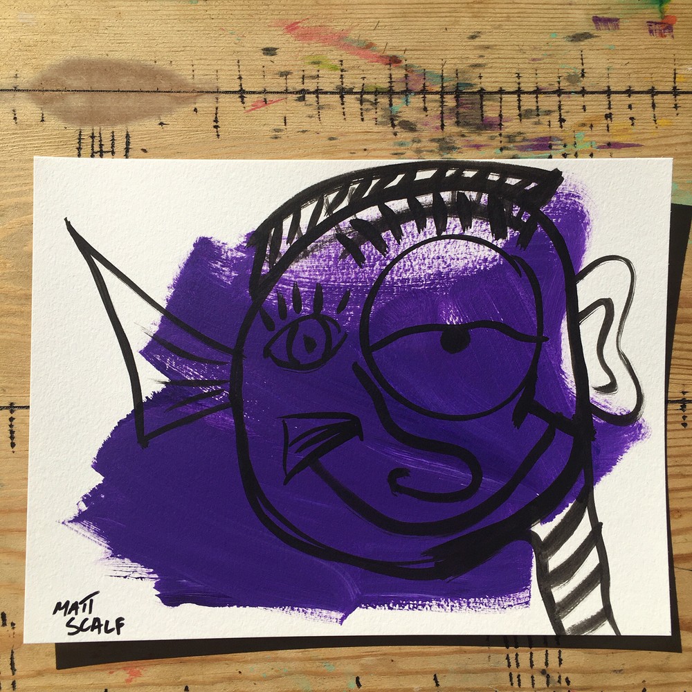 Matt Scalf Face Abstract Street Pop Art Graffiti ORIGINAL PAINTING 9x12 Urban