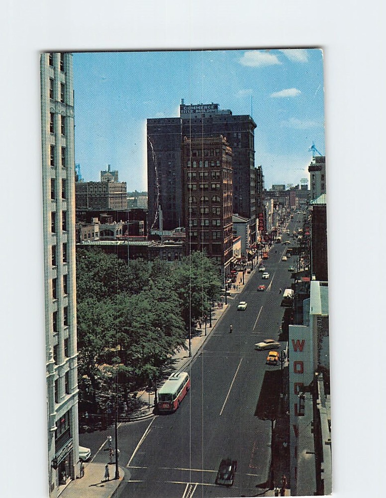 Postcard Main Street Looking South Memphis Tennessee USA