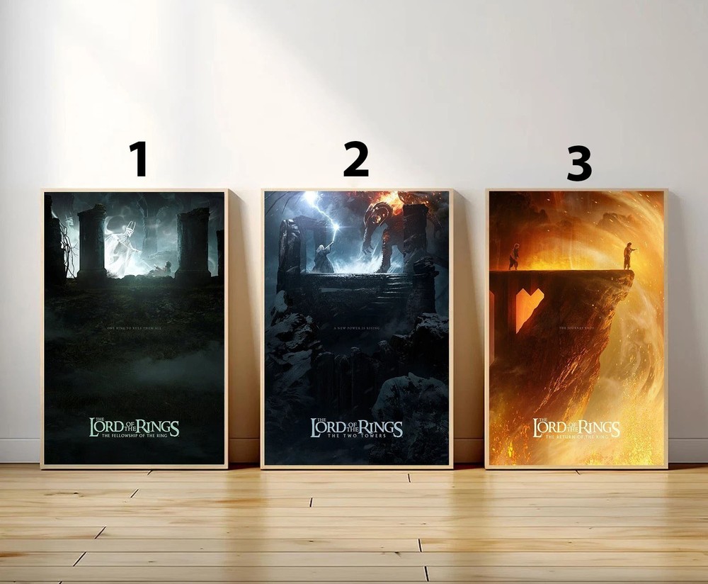 The Lord Of The Rings Trilogy Minimal Art Movie Poster Set