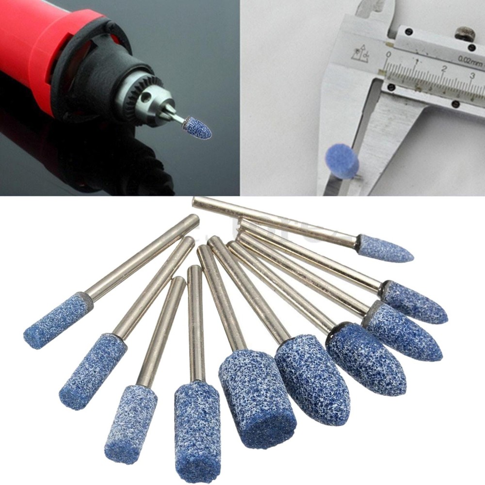10PC 1/8 Inch Mounted Grinding Stone Set for Rotary Dremel Tools