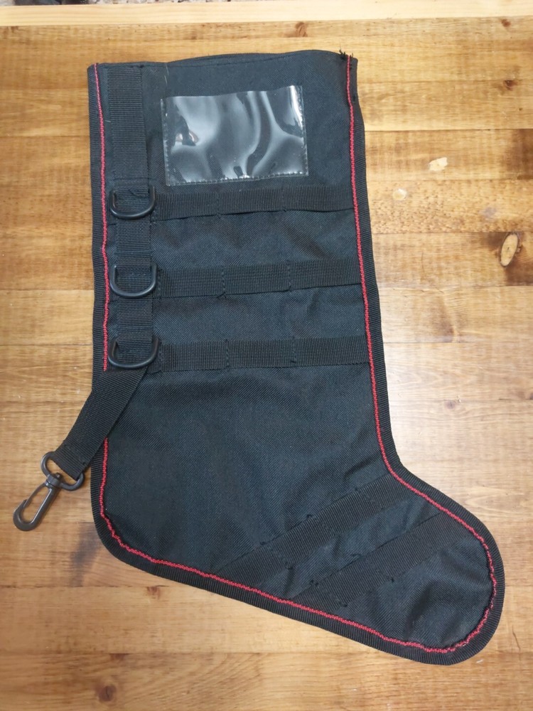 Christmas Tactical Stocking - Black W Red  Accent-image