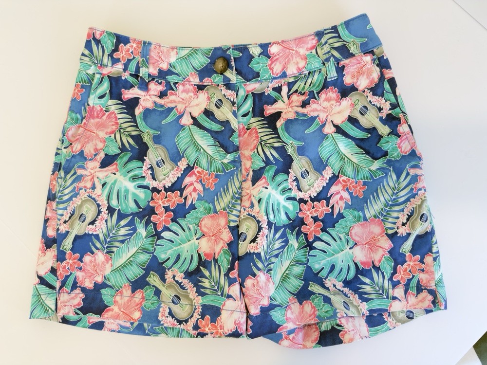 Tommy Bahama Floral Chino Shorts Blue Pink Green – Women’s Size 0