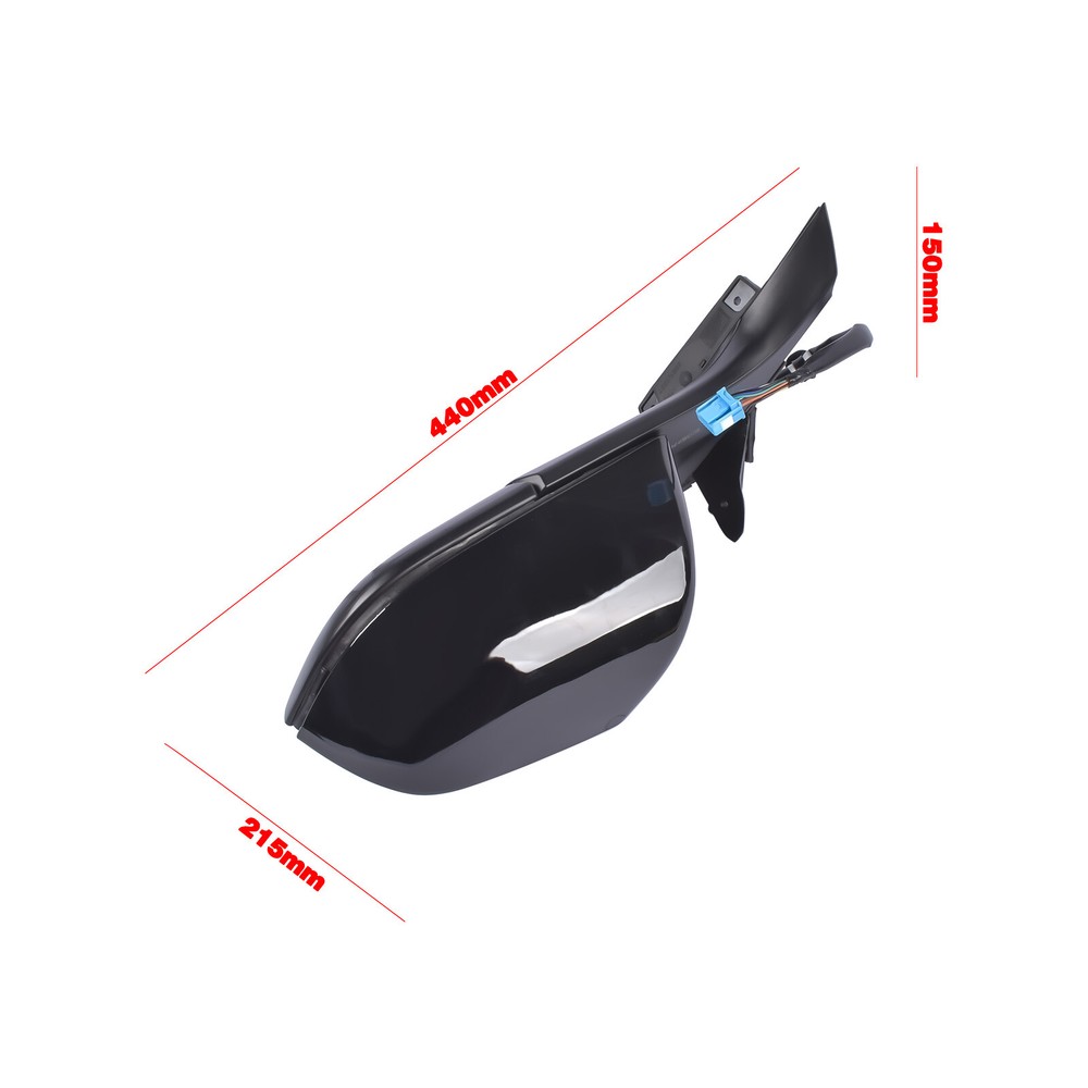 Left Driver Side Mirror Black for Tesla Model 3 2017-2023 EV Sedan