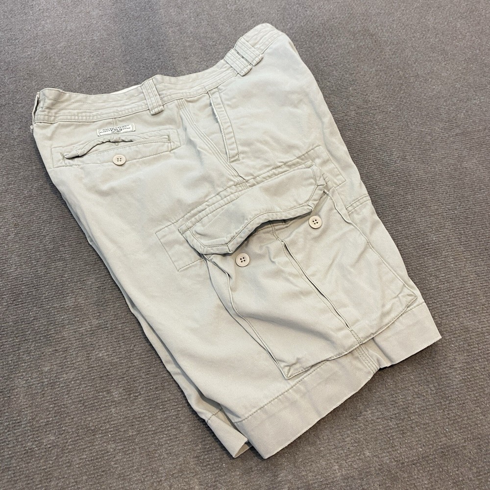 vtg Polo Ralph Lauren Y2K Cargo Shorts Mens 33 Utility Beige 90's Baggy Grunge