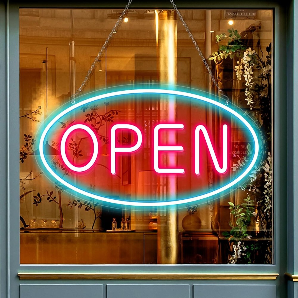 LED Neon Open Sign, 16.5 * 9inch 12V Open Signs for Business with ON/OFF Switch