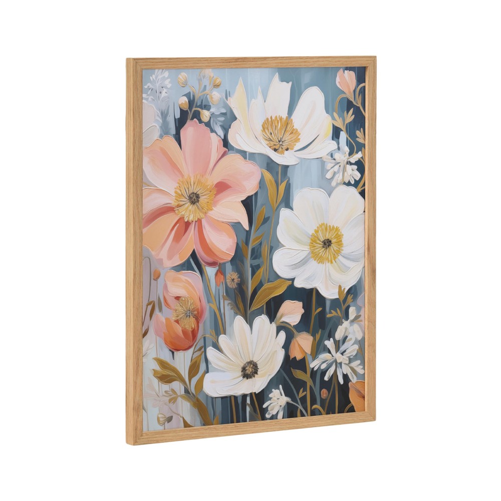 Boho Flowers in Muted Neutrals Framed Wall Art by The Creative Bunch Studio, ...