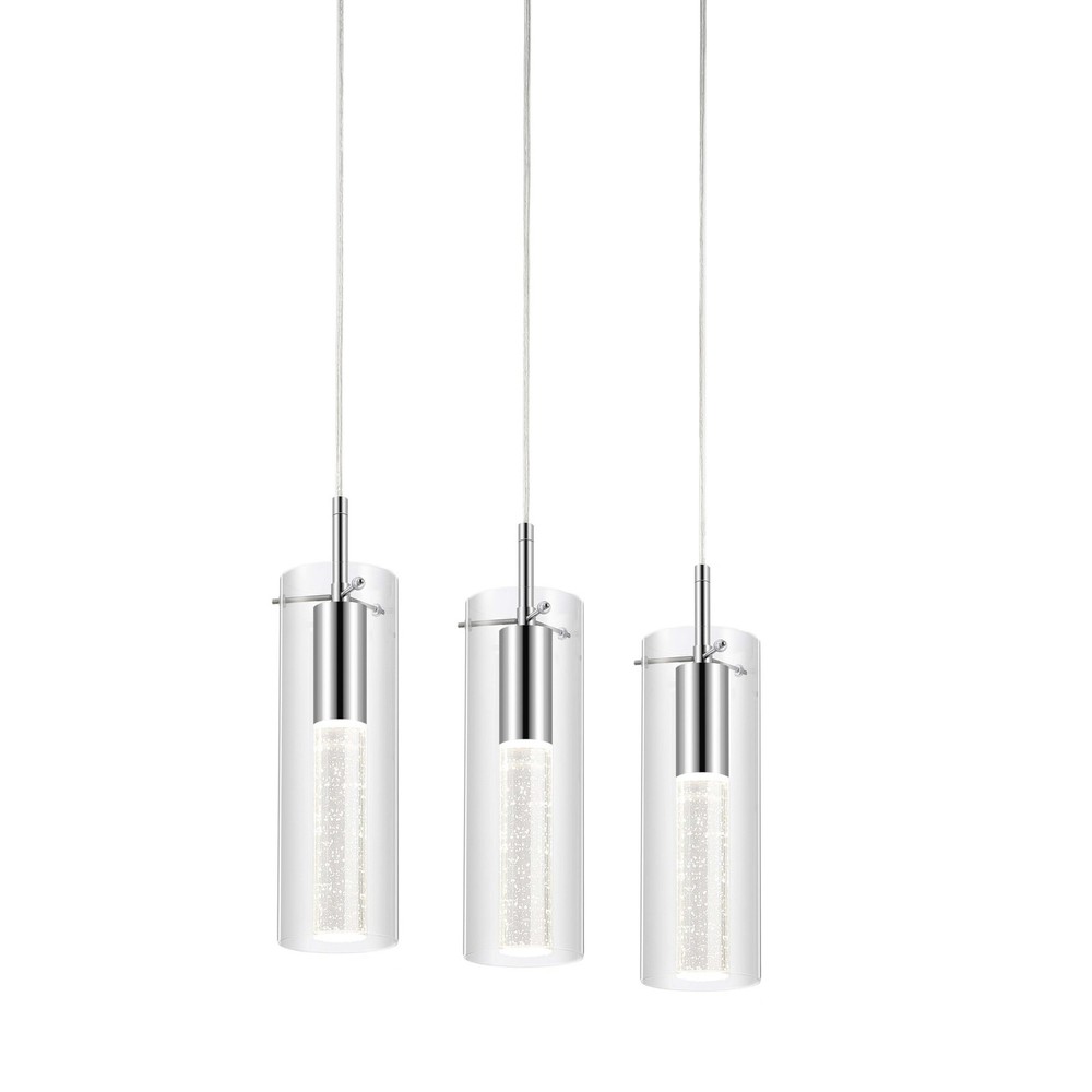 Jonathan Y JYL1705 Mium 22-Inch Chrome LED Linear Suspension Light