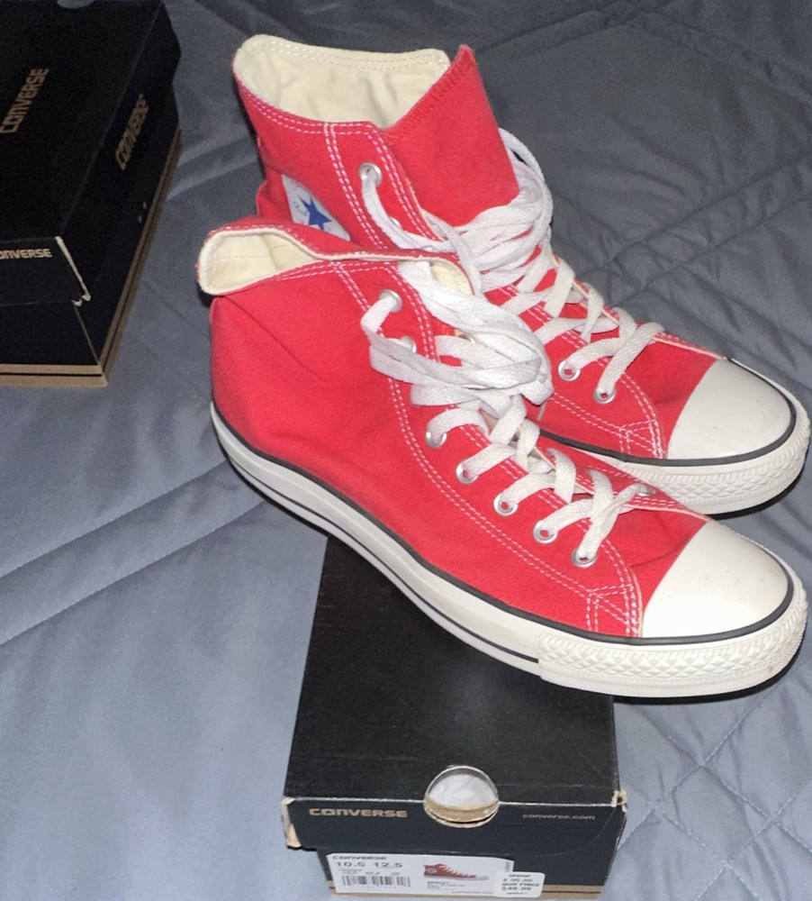 Converse Chuck Taylor All Star Hi Red Canvas Men's Sneakers US Size 10.5