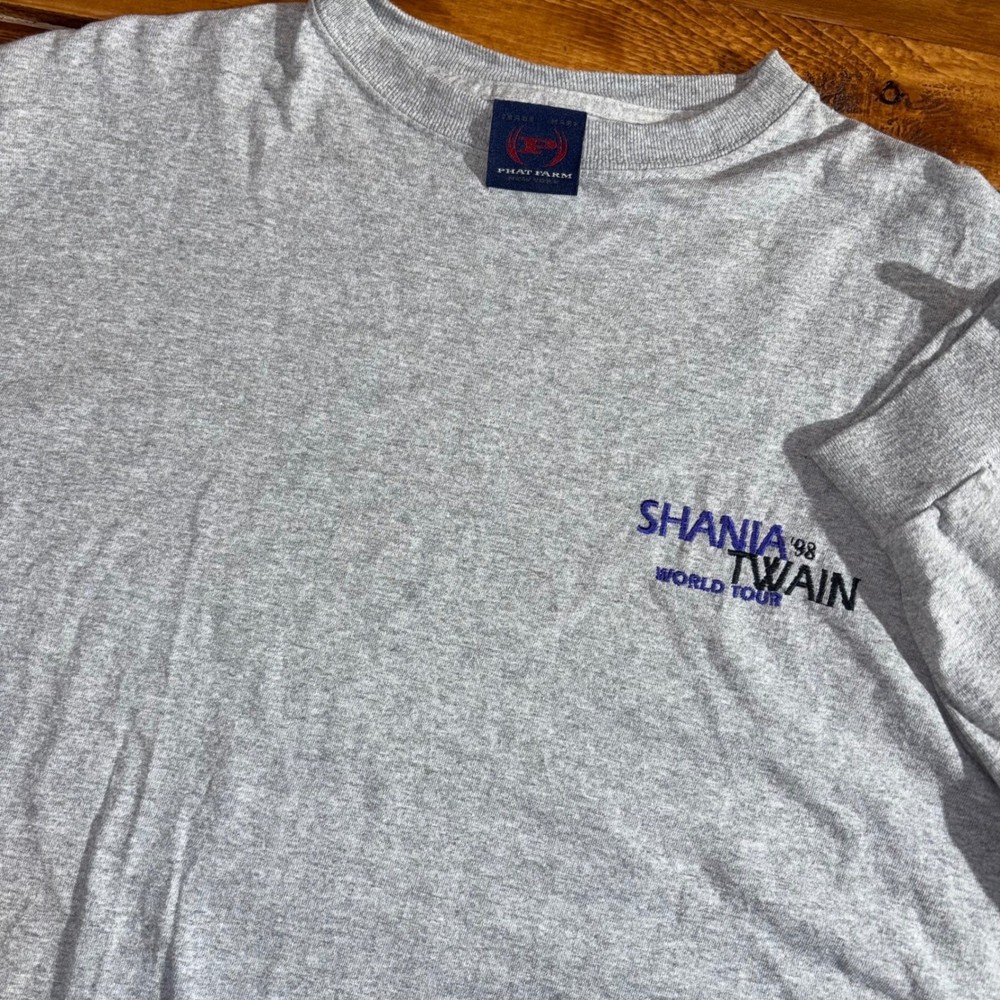 Vintage Phat Farm Shania Twain World Tour '98 Shirt Mens XL Gray Long Sleeve USA