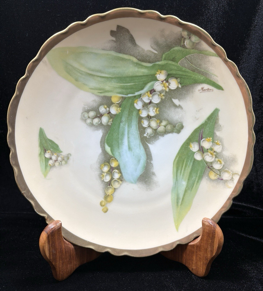 Vintage O&EG Royal Austria Hand Painted Lily of the Valley 8.75