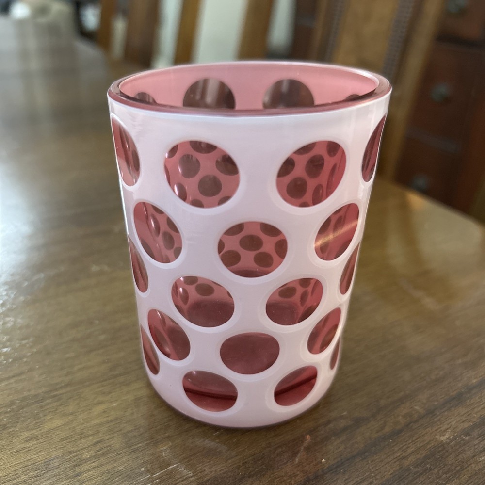 Hobbs Brockunier EAPG Northwood Opalescent Polka Dot Glass Tumbler