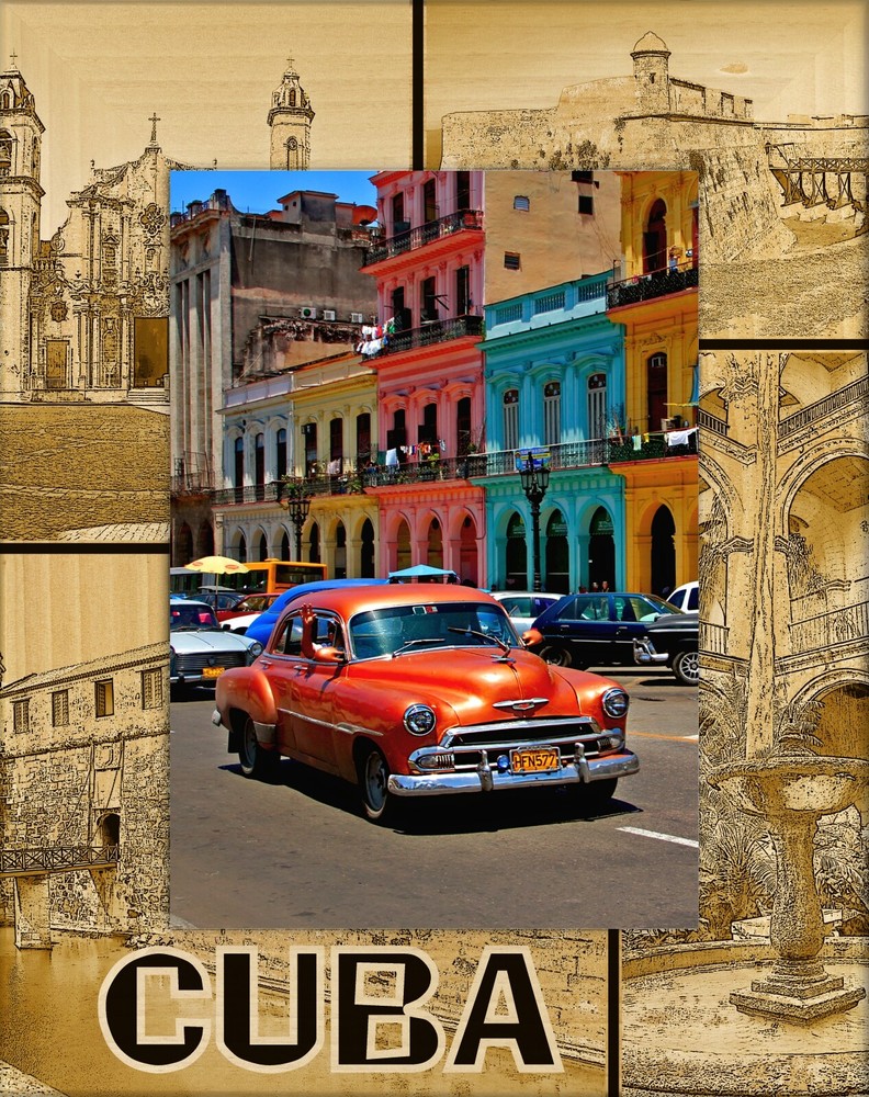 Cuba Laser Engraved Wood Picture Frame Portrait (4 x 6)