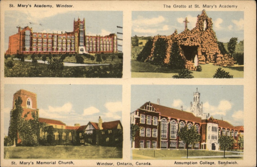 St Marys Academy Windsor Ontario Canada vintage postcard s343