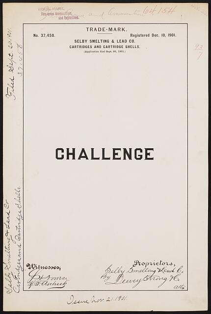 Photo:Selby Smelting Lead Co. Challenge brand Cartridges Cartridge Shells