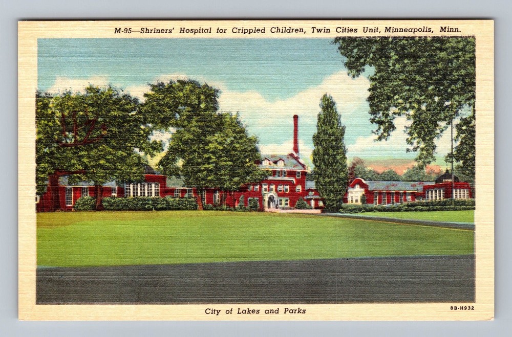 Minneapolis MN-Minnesota Shriners Hospital Crippled Children Vintage Postcard