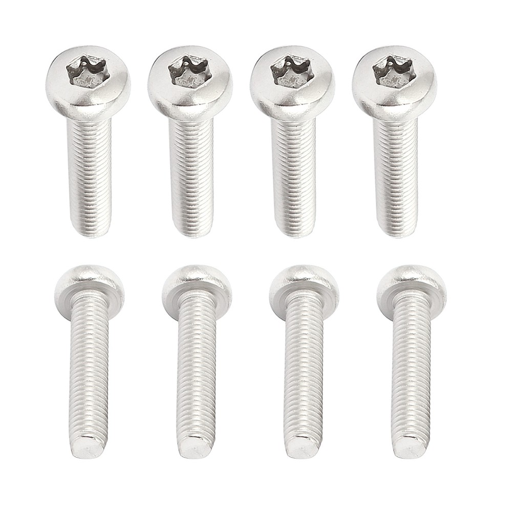 8Pack M5x25mm Pan Head Torx Security Screws 316 Stainless Steel Silver
