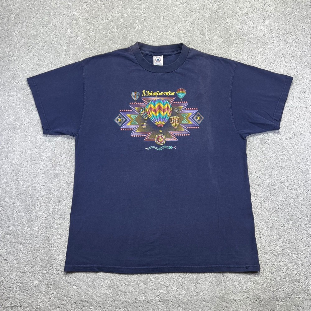 VINTAGE Albuquerque Hot Air Balloon T-Shirt  XL Navy Festival Graphic Tee Delta